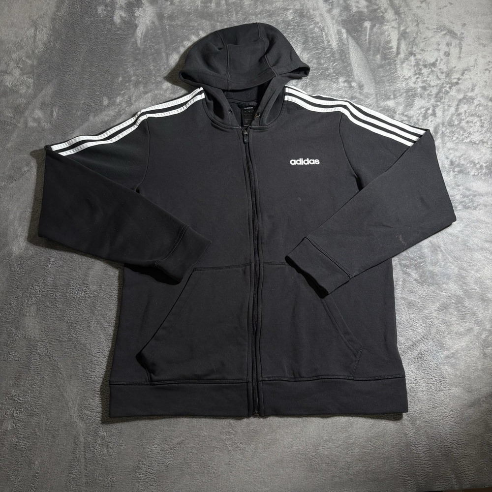 Adidas Women's Essentials Fleece 3-Stripes Full-Zip Hoodie Large